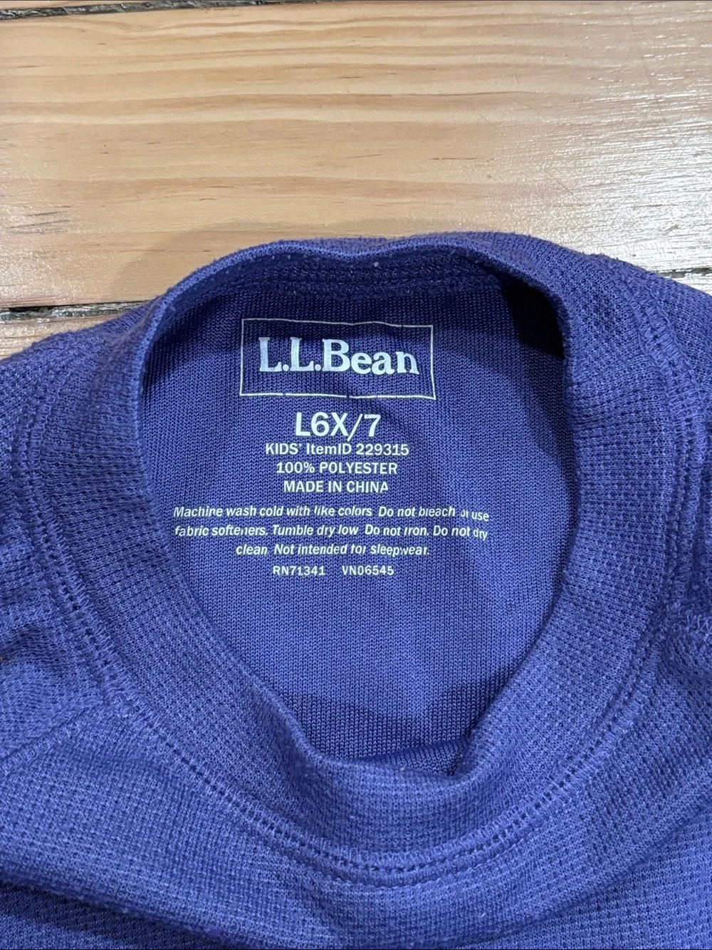 L.L. Bean Kids Purple Thermal Pajama Set